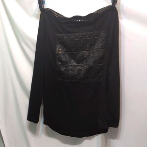 CR-24 black "Never Accept Defeat" black long sleeve T-shirt men's size small